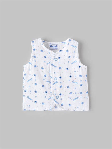 Popees Printed Front Open Sleeveless Jhabla (0–6 Months) for Babies ...