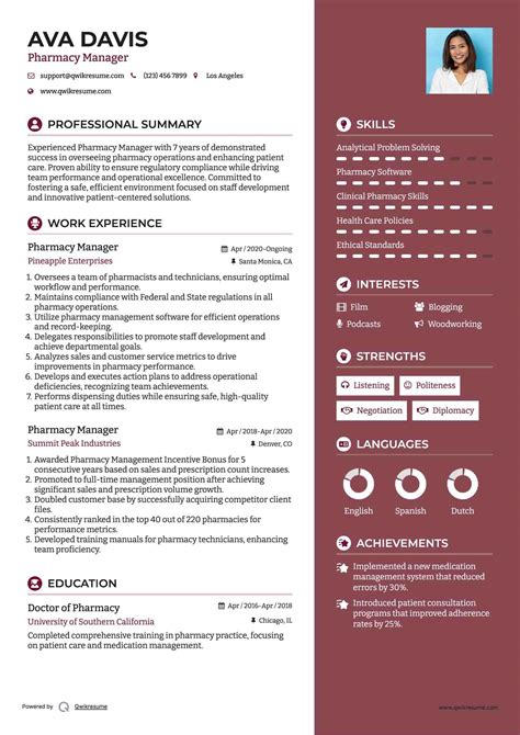 10+ Pharmacy Manager Resume Samples & Templates for 2025