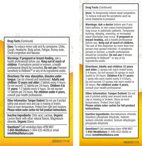 Buy MediNatura ReBoost Zinc +10 - MAX Cold & Flu Symptom Relief - 60 ...