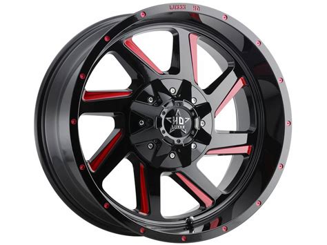 Luxxx HD Gloss Black & Red LHD14 Wheels | RealTruck