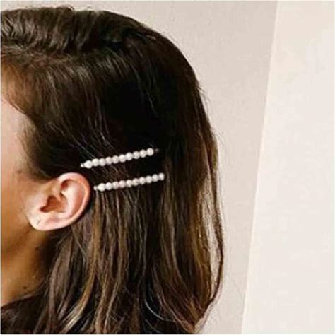 Inilbran Vintage Pearl Wedding Hairpin Clip Gold Pearl Hair Barrette ...