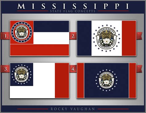 Mississippi State Flag in Various Colors and Sizes