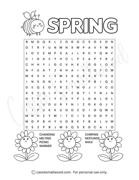 Image result for Printable Spring Word Search Puzzles