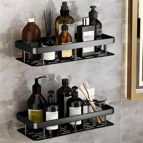 Oslen Self-Adhesive Multipurpose Wall Mounted Bathroom Shelf and Rack ...