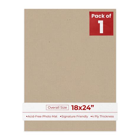 Tawny Brown 18x24 Uncut Mat Board - Blank Sheets, No Opening, Color ...