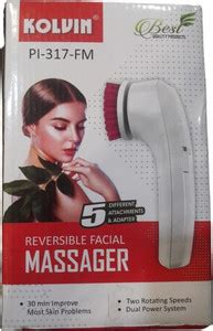 Kolvin Reversible facial massger 5 different attachment & adapter with ...