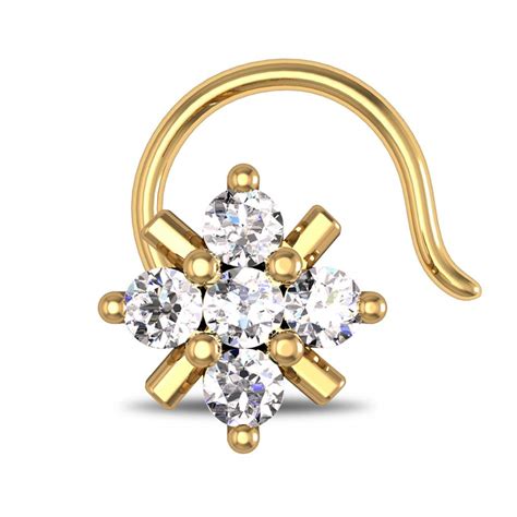 Buy DISHIS 18K Yellow Gold Wire Nose Pin for Women at Amazon.in