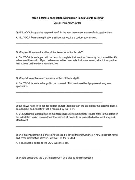 Fillable Online Application Mechanics: VOCA Formula Application ...