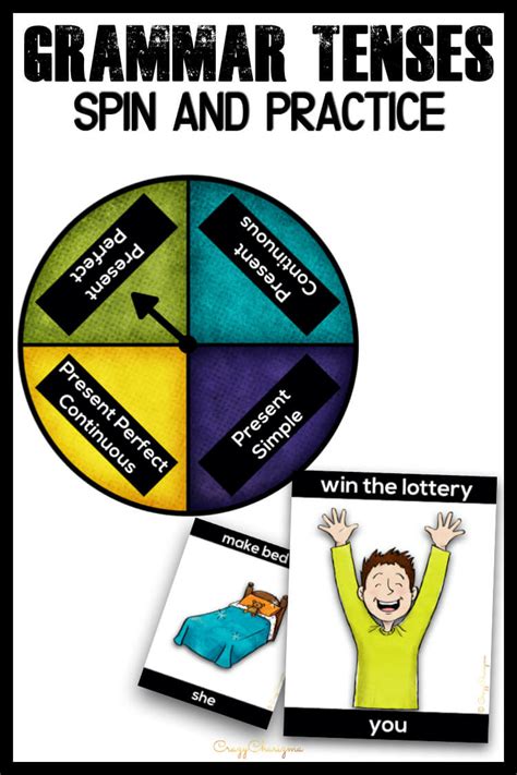 English Tenses Grammar Practice | Verb Tenses Spinners | CrazyCharizma