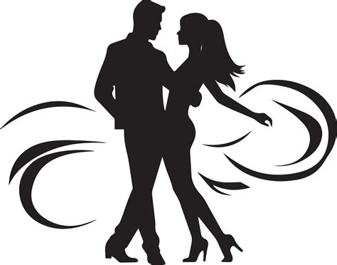 cute couple dancing silhouette on isolated background 25770583 Vector Art at Vecteezy