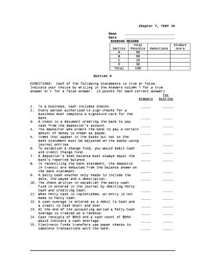 Chapter 7, TEST 7A template Doc Template | pdfFiller