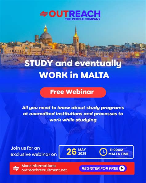 Free Webinar - STUDY and eventually WORK in MALTA, Online event, Paola ...