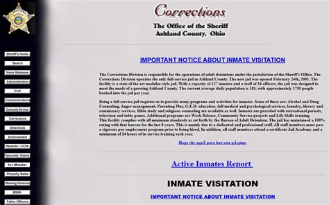 Ashland County Booking Releases - Jail Roster