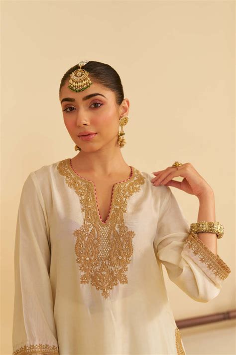 AMAYA - DAISY IVORY LONG KAFTAN WITH SALWAR