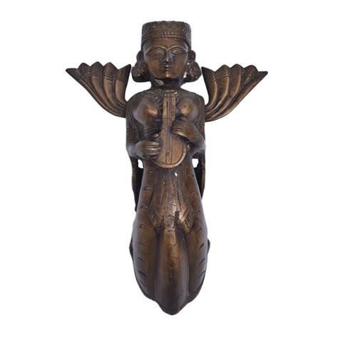 Rare Brass Goddess Saraswati Statue