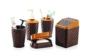 Liza Industries Bathroom Accessories Set of 5pcs- Soap, Dish Liquid ...