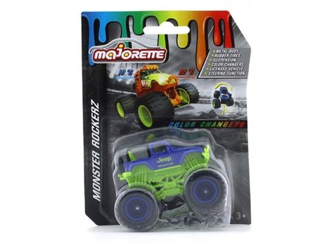 Jeep Monster blue Rockerz Color changers 1:64 Majorette scale model car ...