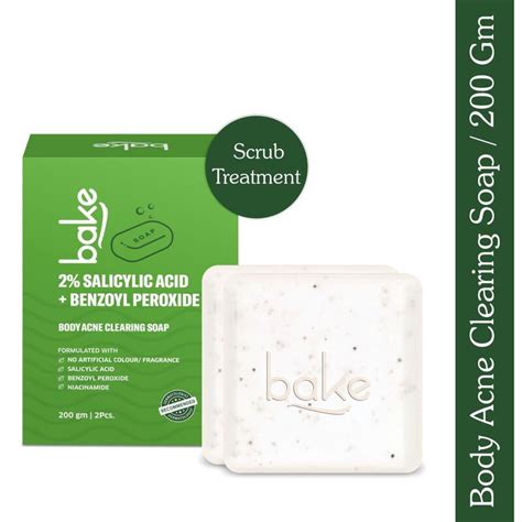 Buy BAKE 2% Salicylic Acid + Benzoyl Peroxide Scrub Treatment Soap ...