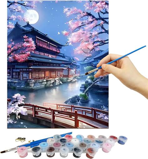 HASTHIP® Paint by Number for Adults Canvas,Landscape Paint by Number ...