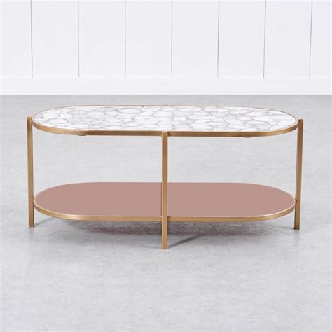 Buy Chester Agate Top Coffee Table - Gold from Home Centre at just INR ...