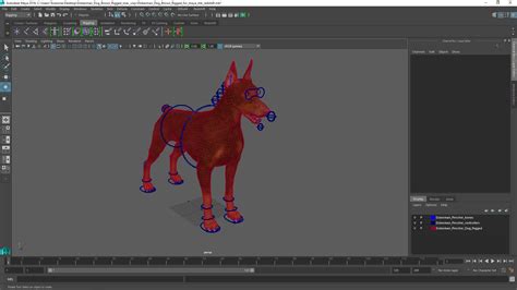 Doberman Dog Brown Rigged for Maya 3D model | 3D Molier International