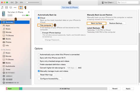 How to Backup iPhone to Computer Using iTunes 的图像结果