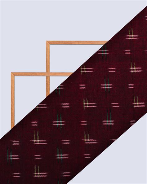 Maroon Ikat Design Yarn Dyed Cotton Fabric – Sahni Fabs