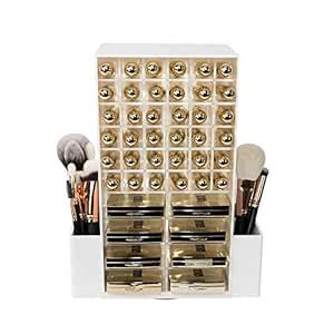 IMPRESSIONS Acrylic Lipstick and Powder Spinner with Drawers, Makeup ...