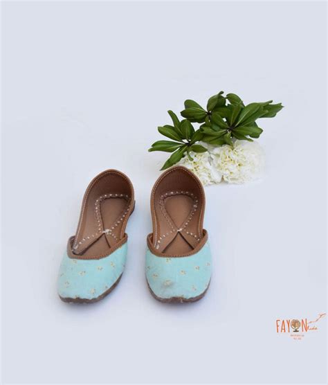 Blue Printed Jutti for Girls – FayonKids