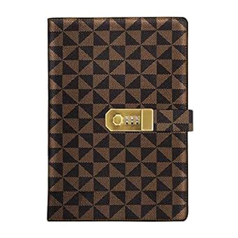 Luxury Vintage PU Leather Diary with Lock Password Organizer Logbook A5 ...