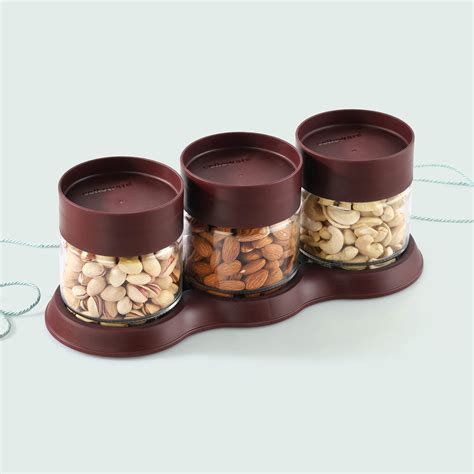 CELLO Modustack Glassy Tray Set | Glass Jar with Lid & Tray | Air Tight ...