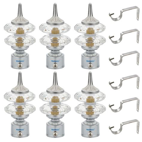 Madhuli Diamond Curtain Finial, Crome Finish Curtain Bracket, Curtain ...