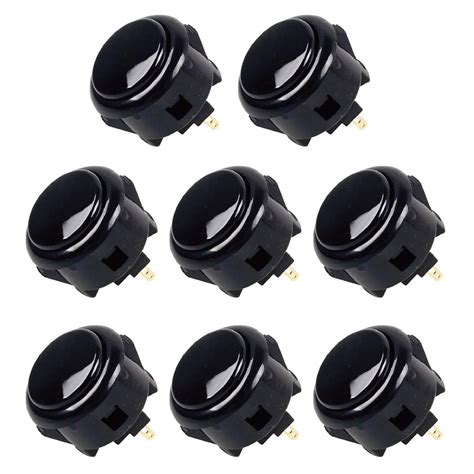 Buy Sanwa 8 pcs OBSF-30 Black OEM Arcade Push Button (Mad Catz SF4 ...