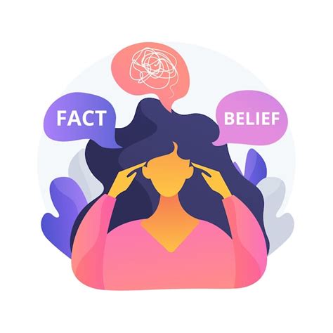 Cognitieve dissonantie abstract concept vectorillustratie. Geestelijk ...