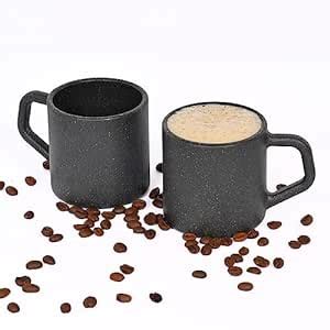 Eha Earth-Friendly Comfy Coffee Cup Set of 2 | 200 ml | Made with Rice ...