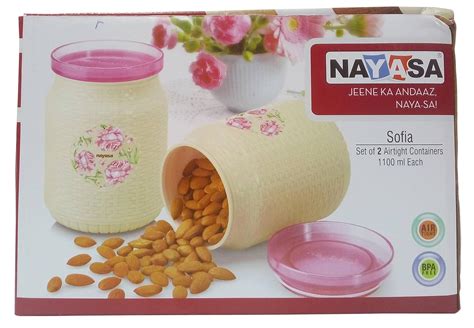 Buy Nayasa Sofia Airtight Round Container Set, 1.1 litres, Set of 2 ...
