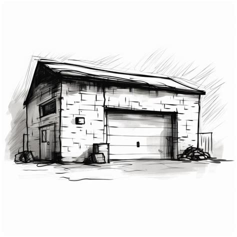 Stonepunk garage a minimalist sketch with clean and sharp inking ...