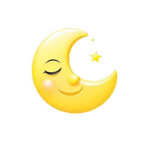 Sleepy Crescent Moon Emoji, Sleepy Crescent Moon, Emoji, Transparent ...