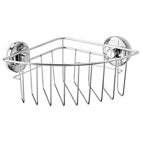 KROKFJORDEN corner shelf unit with suction cup, zinc plated, 20x11 cm ...