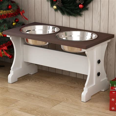 Pet Supplies : Piskyet Elevated Dog Bowls,Farmhouse Dog Bowls Stand, Raised Dog Bowl with 2 ...