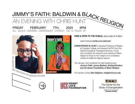 Jimmys Faith: Baldwin & Black Religion, an Evening with Chris Hunt, All ...