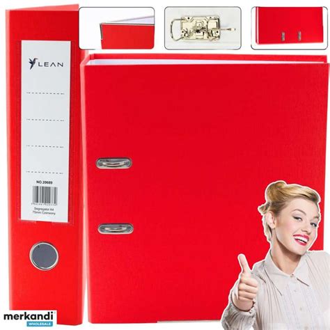 Document binder A4/75mm Lever mechanism hardware red - Poland, New ...