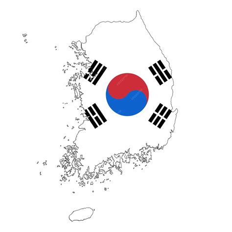 Premium Vector | South Korea flag map contour vector illustration