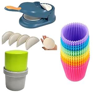 Buy TRADETEX Dumpling Maker 2 in 1, Momo Maker, Gujiya Maker Machine 6 ...