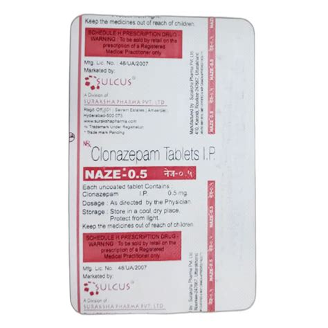 Naze 0.5 mg Tablet | Uses, Side Effects, Price | Apollo Pharmacy