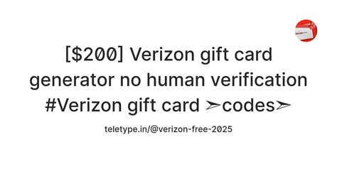 [$200] Verizon gift card generator no human verification #Verizon gift ...