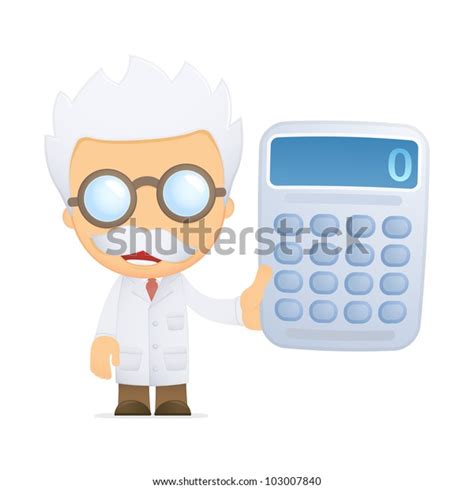 Funny Cartoon Scientist Various Poses Use Stock Vector (Royalty Free ...