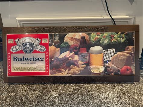 Vintage Budweiser Sign & Light Light Tested Working Retro Man Cave Bar ...