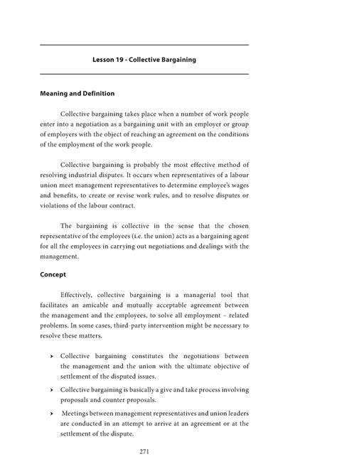 HR Management lesson 19 - Lesson 19 - Collective Bargaining Meaning and ...
