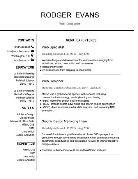 One Pager Template Google Docs